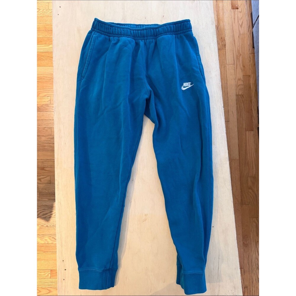 Nike Teal Blue Kids Fleece Joggers with White Swoosh